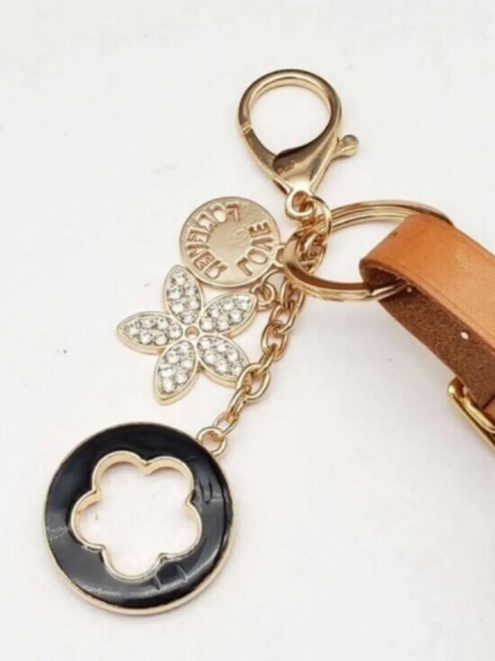 Authentic Louis Vuitton Luggage tag with Unbranded Keychain, Keycharm